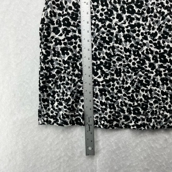 Ellen Tracy Shirt Dress Women's XS White Black Cheetah Print Round Neck Pullover - Picture 5 of 11